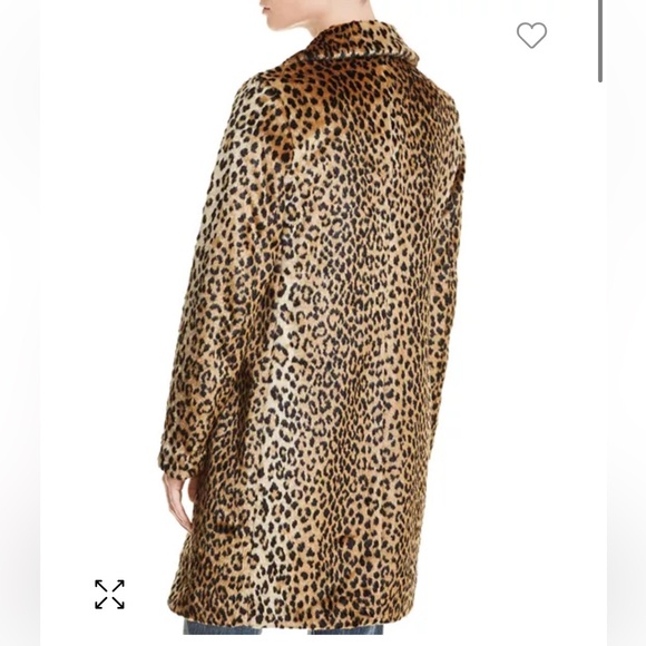 Aqua - Cheetah Print Faux Fur Coat - Picture 3 of 3